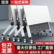 Conference table movable folding splicing long table with wheels movable folding training office desk and chair combination