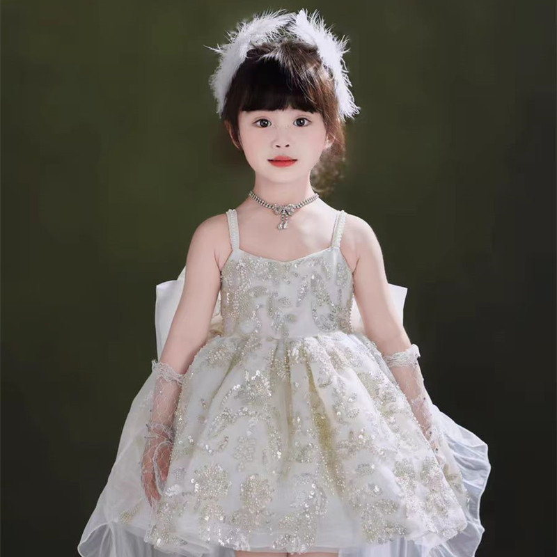 Summer Suspender Dress, Music Box Tutu Skirt, Heavy-Duty Large Bow, Trailing Piano Performance Dress, Girls' Birthday Dress Summer Suspender Dress, Music Box Tutu Skirt, Heavy-Duty Large Bow, Trailing Piano Performance Dress, Girls' Birthday Dress