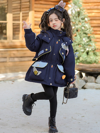 Chaqueta de plumón de policía para niñas, ropa de invierno, chaqueta de plumón de pato blanco, Top Judy, novedad de 2024
