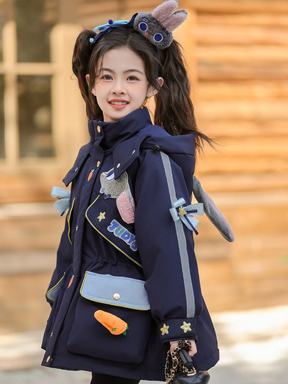 Chaqueta de plumón de policía para niñas, ropa de invierno, chaqueta de plumón de pato blanco, Top Judy, novedad de 2024