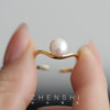 Jane's Jewelry natural freshwater pearl ring for women, fashionable, light, luxurious and versatile, open adjustable index finger ring