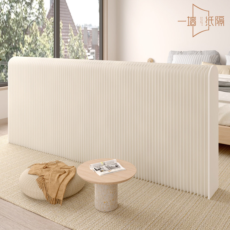 薄型アコーディオン式スクリーンパーティション。ドーム型のライトアップデザインを採用し、オフィスや家庭での使用に適しており、折りたたみ可能です。