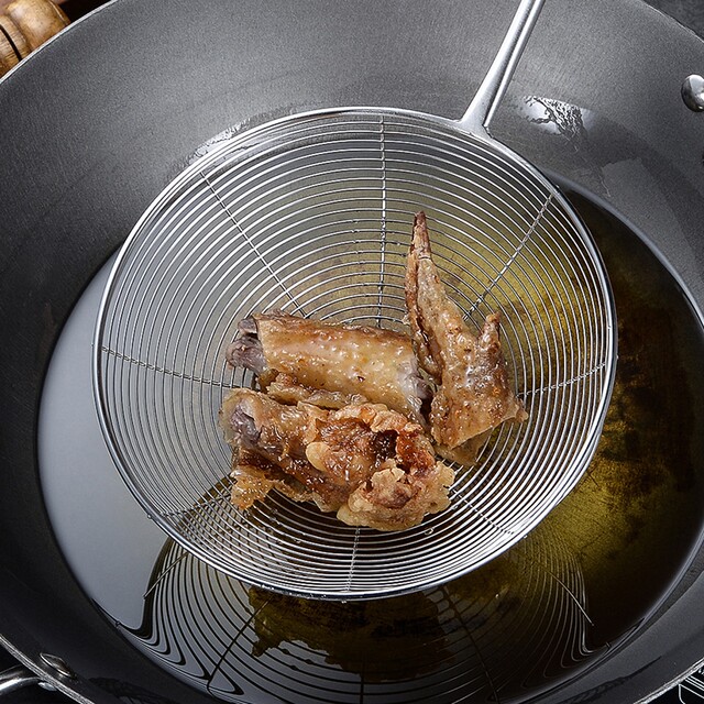 German Imported 304 Stainless Steel Skimmer, Large Household Kitchen Strainer for Noodles and Hot Pot, Filtering Tool