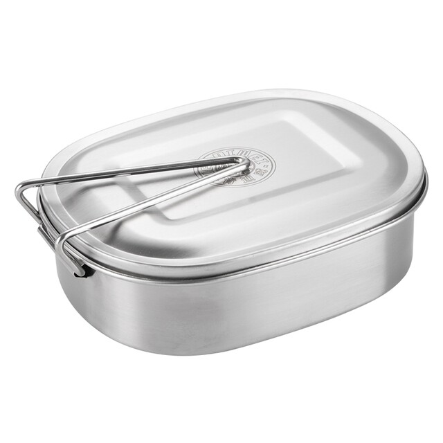 German Imported 304 Stainless Steel Lunch Box, Rectangular with Lid, for Elementary School Students, Children, and Adults, Divided Compartments, Canteen Steaming Lunch Box