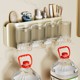 Japanese Imported Toothbrush Holder, No-Drill Wall-Mounted Toothbrush Cup and Mouthwash Cup Rack, Wall-Mounted Bathroom Set