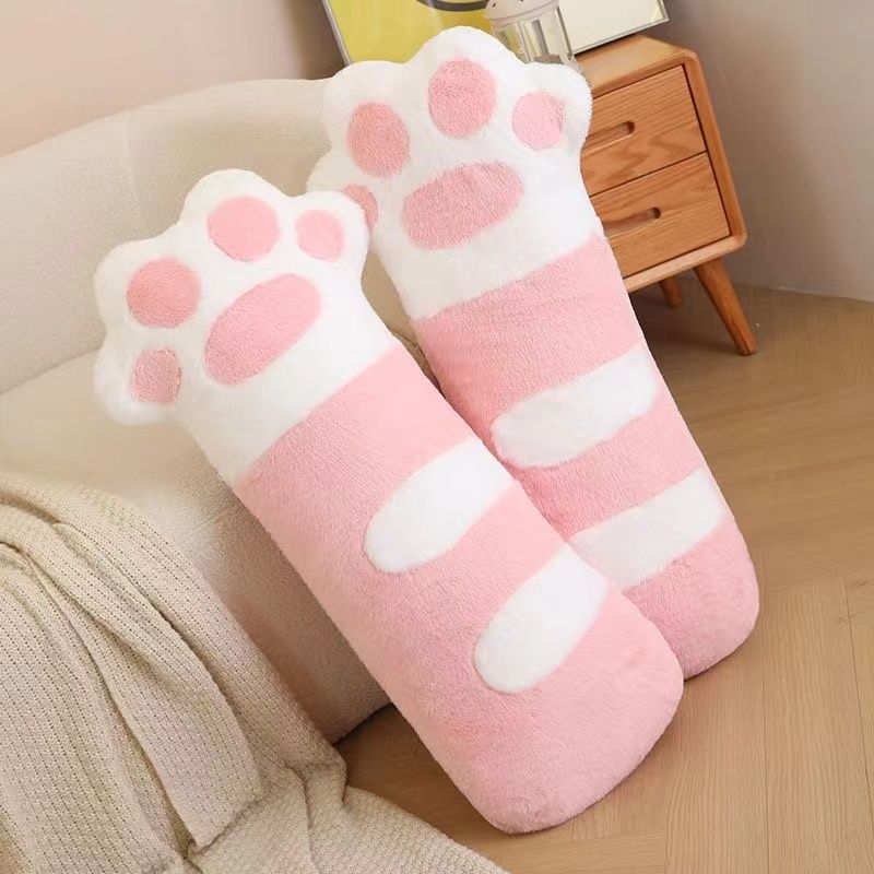 Cat Paw Long Pillow Plush Toy for Hugging, Sleeping with Legs Crossed on the Bed, Doll, Birthday Gift for Girls