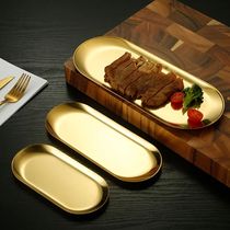 Metal Tray Stainless Steel Plate Oval Cake Fruit Dessert Tr