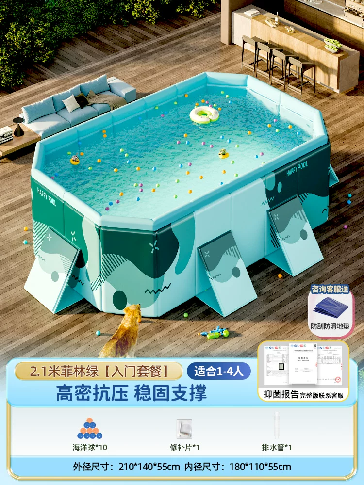Folding Adult Swimming Pool, increased thickness, high-density compression-resistant support (multiple sizes)