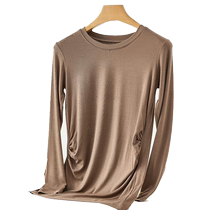 Pregnant womens bottoming shirts for autumn and winter mid-length t-shirts 2023 new autumn long-sleeved tops for small people autumn style