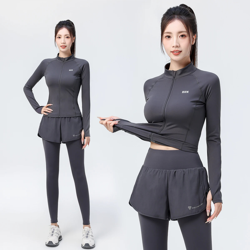 German Sports Suit, Loose Fit, Quick-Drying, High-Waisted, Slim-Fitting, Zipper, Relaxed Feel, Professional Running Training Wear, 2026 New Model
