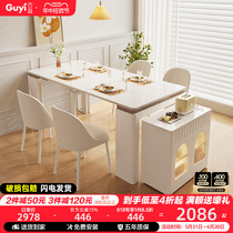 Hong Kong free shipping cream style folding dining table and sideboard integrated small apartment home restaurant multi-function direct delivery to Hong Kong