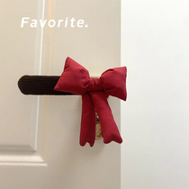 Bow winter knitted door handle anti-collision protective cover entry anti-collision door handle cover bedroom door decoration