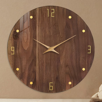 New Wood Grain Wall Clock for Living Room, Stylish Quartz Clock for Home Use, Simple and Creative, Light Luxury, Natural Wood Style, Elegant Clock