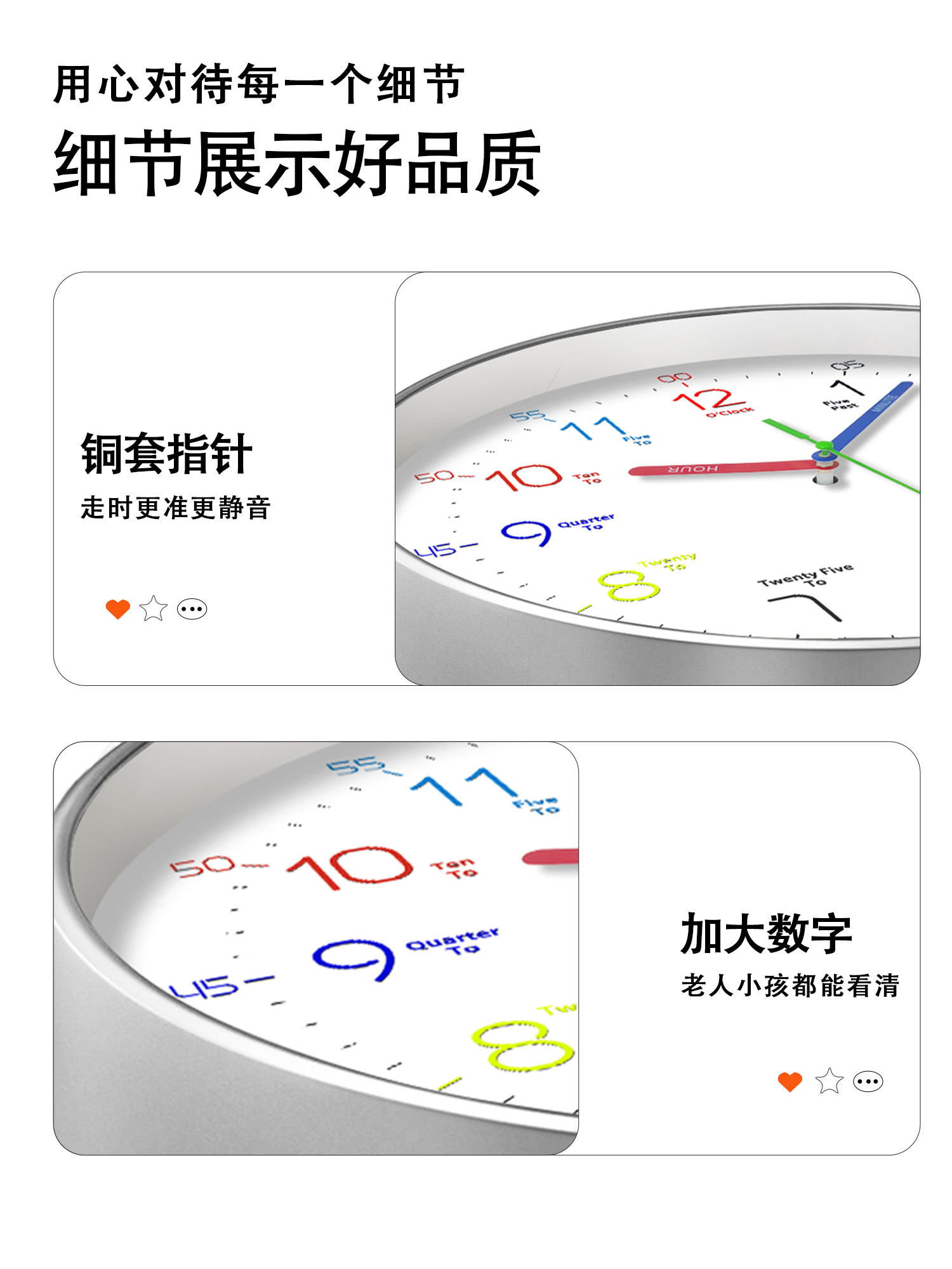 Early Education Wall Clock New Model 2026 for Home Use in Children's Rooms, Wall-Mounted Clock for Living Room, Simple Clock for Bedroom, Ultra-Quiet