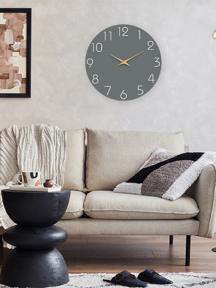 2026 New Stylish Living Room Trendy Wall Clock Creative Clock Simple Home Use No-Drill Silent Quartz Clock