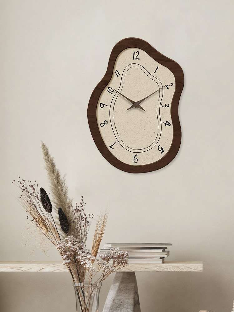 French Retro Style Restaurant Wall Decoration Clock, Trendy Creative High-End Living Room Home Wall Clock, Art Wall Watch