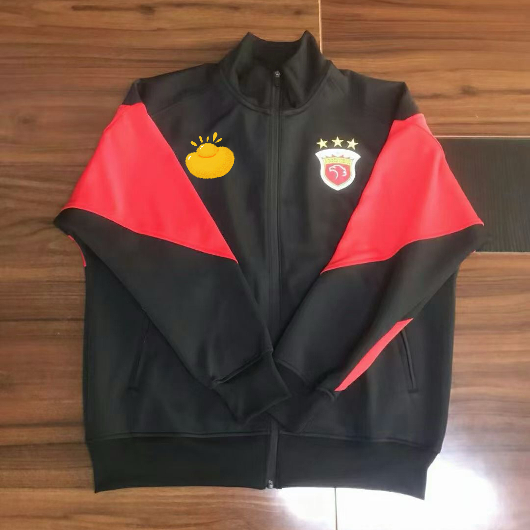 2025 上海海港選手版 i96 フルジップ ハーフジップ トレーニングスーツ スプライシング サムボタンジャケット付き