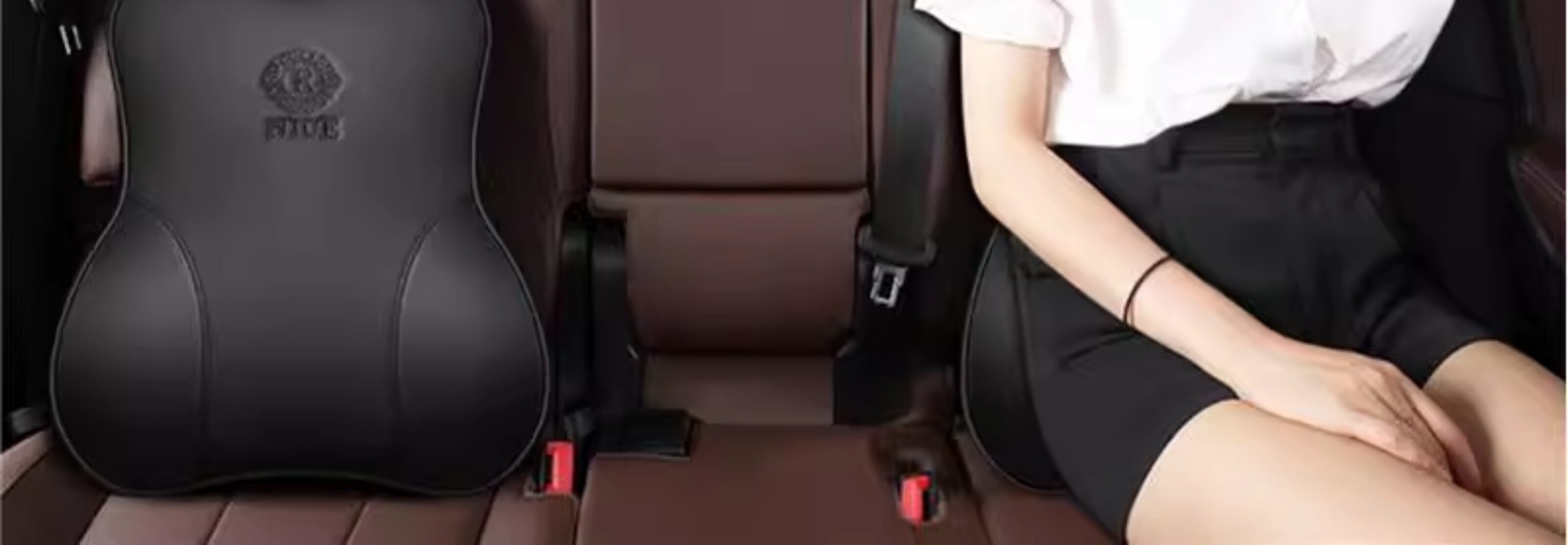 Cross-Border Car Headrest and Lumbar Support, Genuine Leather High-End Car Cushion, Car Headrest, Memory Foam, Aviation Grade Car Neck Pillow