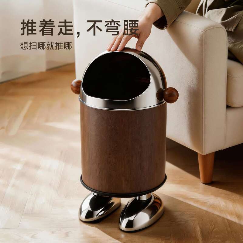 Japanese Imported Trash Can, Large Capacity, High-End, Light Luxury, Household Leather Trash Bin with Wheels for Living Room Japanese Imported Trash Can, Large Capacity, High-End, Light Luxury, Household Leather Trash Bin with Wheels for Living Room