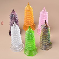 Colorful glazed Wenchang pagoda ornaments nine-story pagoda household Buddhist hall supplies college entrance examination furnishings study entrance hall craft accessories