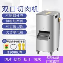 Multifunctional stainless steel electric slicing and shredding machine double cutting machine commercial meat cutting machine meat dicing machine commercial slicing direct sales