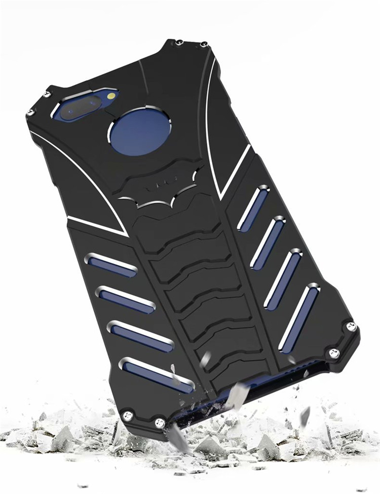 R-Just Batman Shockproof Aluminum Shell Metal Case with Custom Batarang Stent for OPPO A5