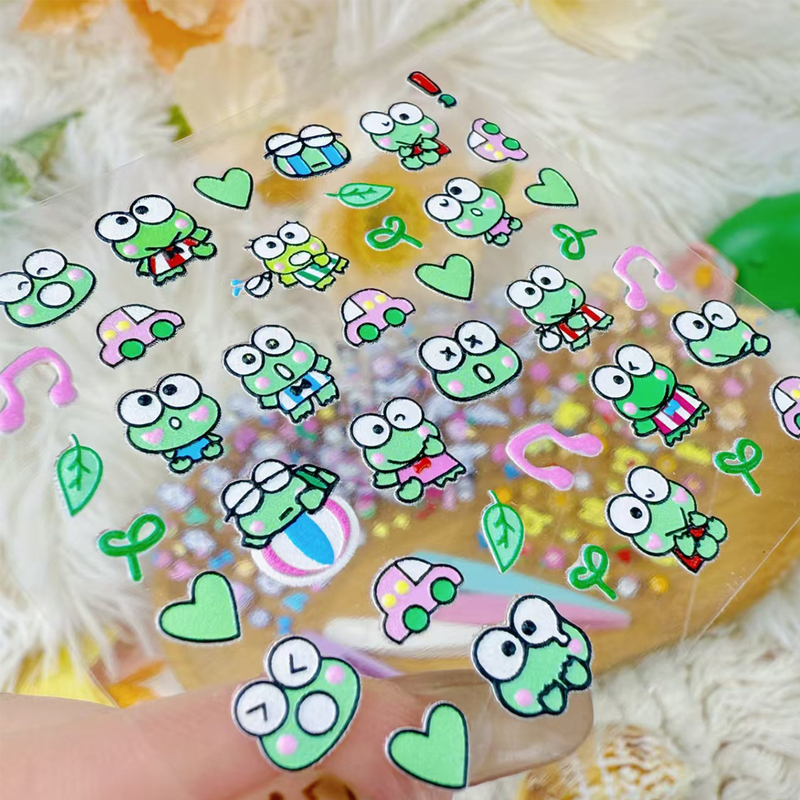 Cartoon Cute 3D Embossed Nail Stickers for Kidsren Waterproof Nail Stickers Uv Stereo Little Girl Nail Stickers