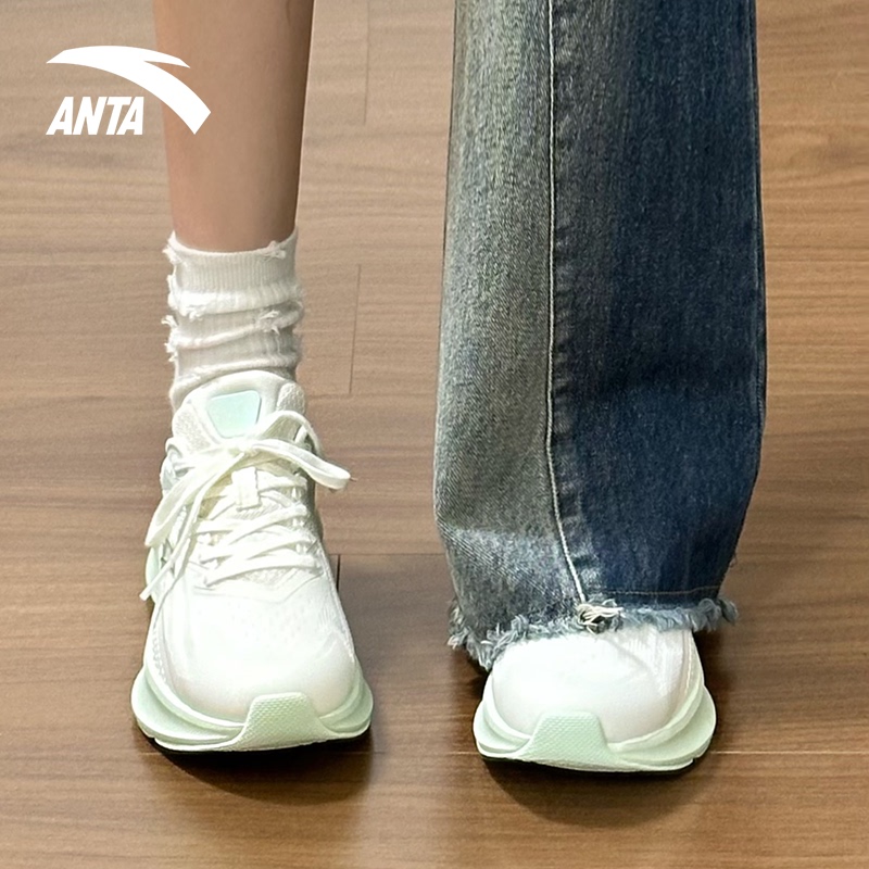 Anta Stinger 5 Running Shoes for Women, New Summer Model, Comfortable Mesh Breathable Sports Shoes for Middle School Students' Physical Testing and Jump Rope Exercise