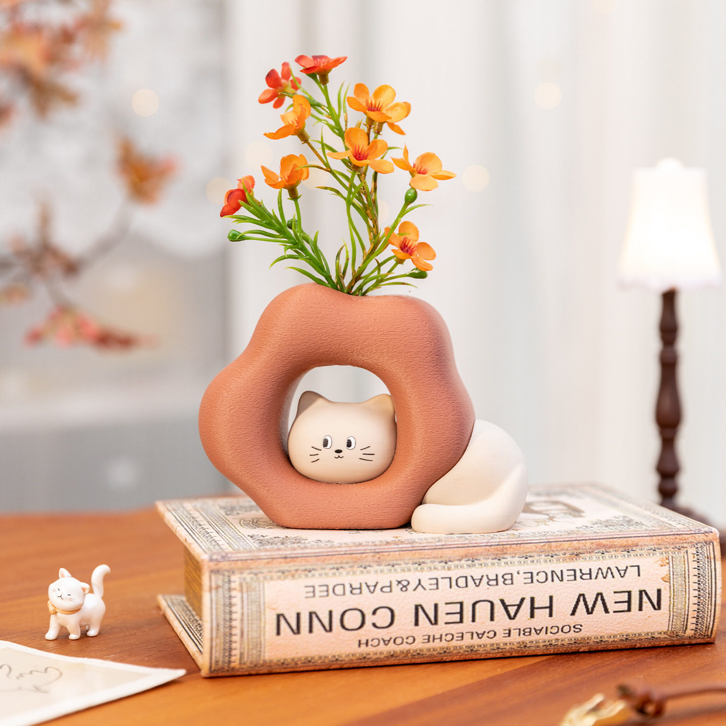 Living room bedside bookcase simulated green plants high-end realistic fake floral dining table hole board ornaments potted plants