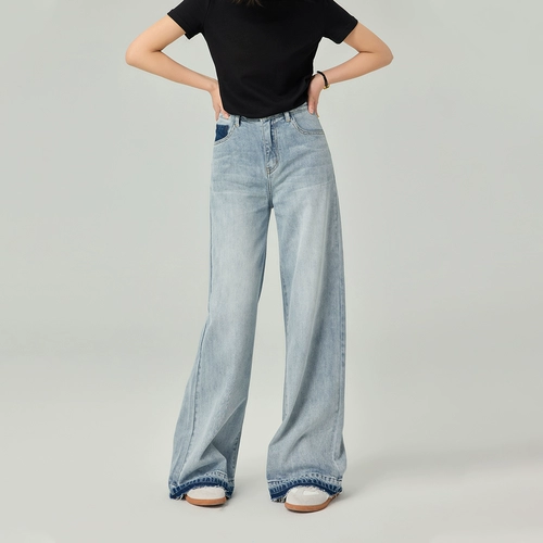 Длинные джинсы, свободный крой, высокая талия