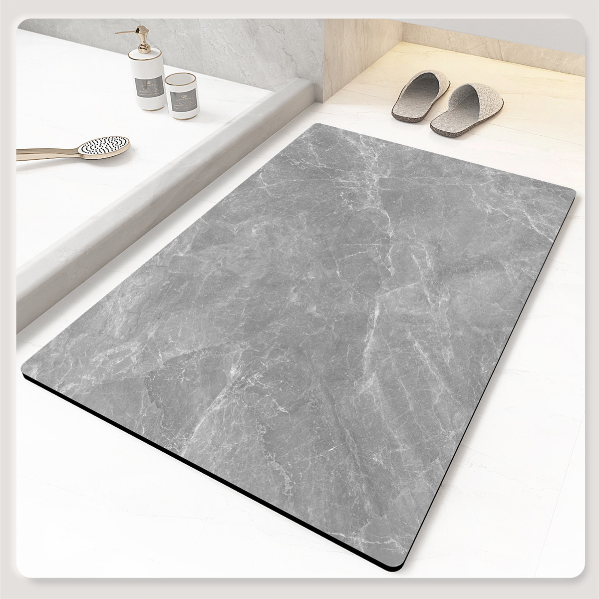 Silicon Algae Clay Upholstered Water Absorbent Pad Bathroom kitchen Mat Toilet Doormat foot mat Anti-slip marble Absorbent Ground Mat-Taobao