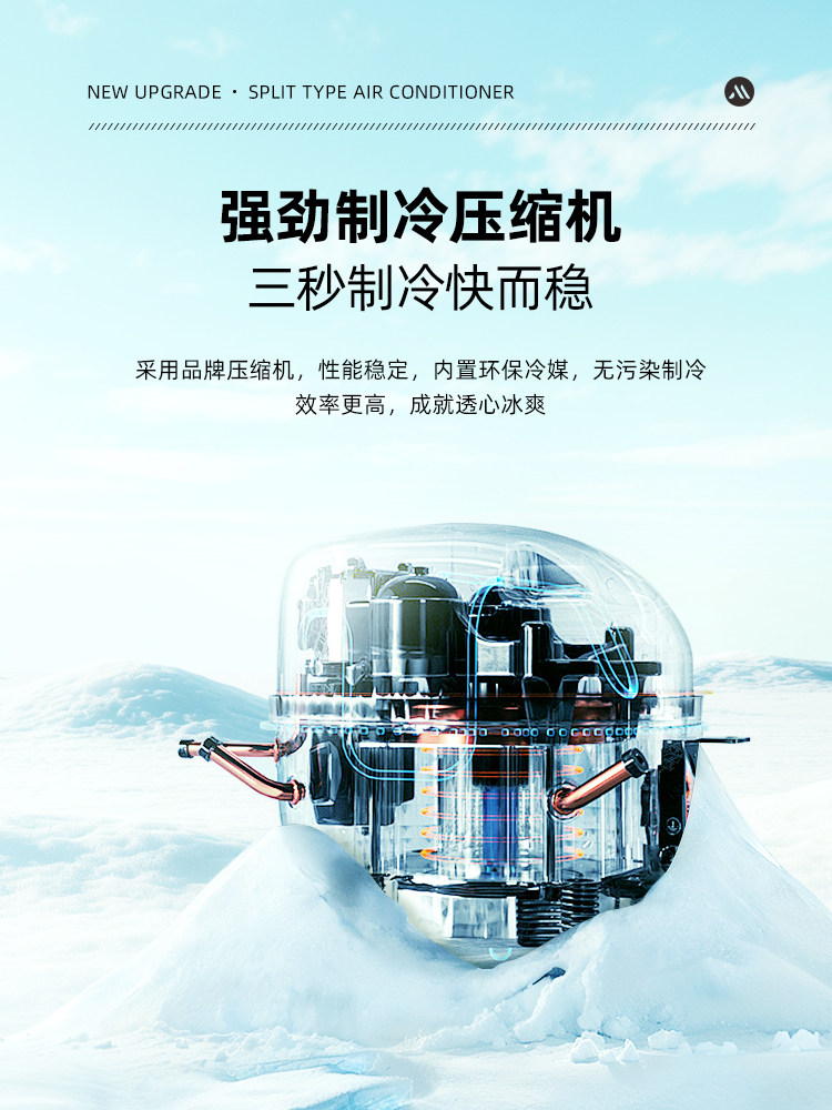 Chuimi Detachable Portable Mobile Air Conditioner with Compressor Cooling for Outdoor Camping Tents and Car Parking