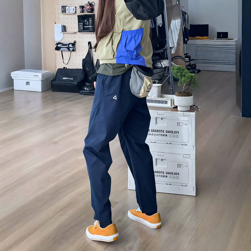 Navy Blue Zippered Softshell Fleece-Lined Outdoor Pants for Men and Women, American-Style Mountaineering, Windproof, Waterproof, Workwear Scimitar Pants