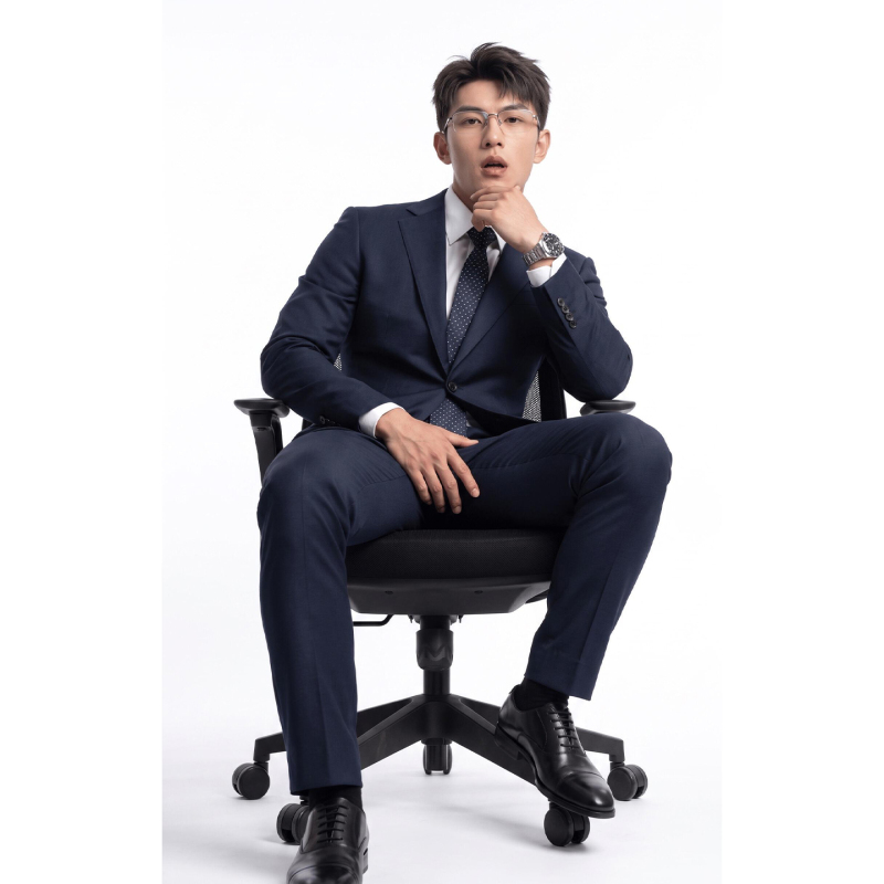 High-End Navy Blue Notch Lapel Suit Jacket for Men, Mature Style Business Formal Wear, Workplace Commuting Suit Jacket