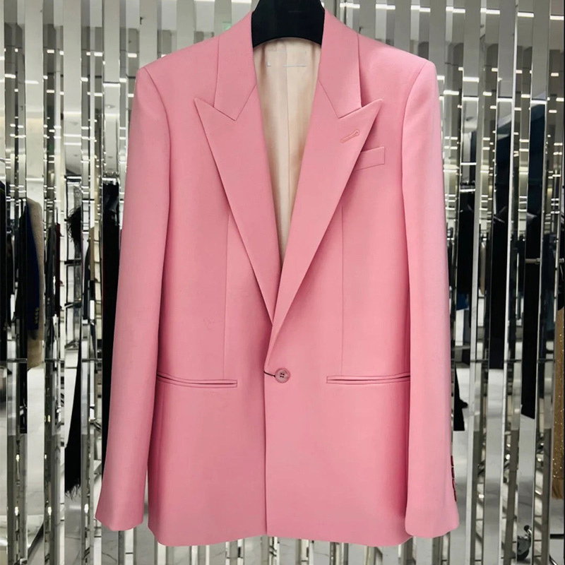 Niche Design Blazer for Women 2026 Spring New High-End Elegant Goddess Style Socialite Pink Suit Jacket
