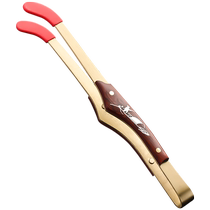 Mingqitang copper wood tea clip silicone non-slip tea cup clip tweezers tea clip Kung Fu tea set home office