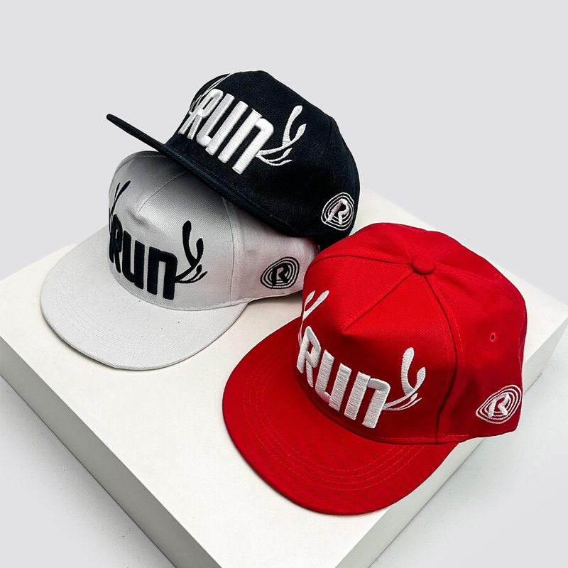 Spring and Summer Celebrity Style Embroidered Run Letter Baseball Cap for Men and Women, Sunshade Flat Brim Hip-Hop Street Dance ins Peaked Cap