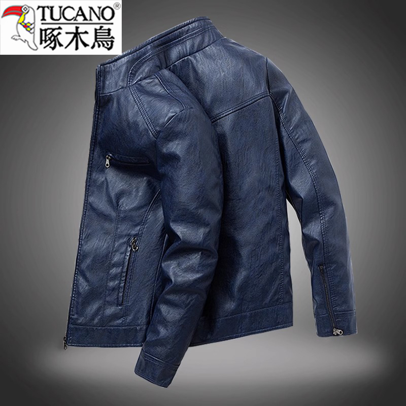 Woodpecker Official Genuine Haining Sheepskin Motorcycle Jacket Men's Spring and Autumn New Genuine Leather Jacket Coat Woodpecker Official Genuine Haining Sheepskin Motorcycle Jacket Men's Spring and Autumn New Genuine Leather Jacket Coat