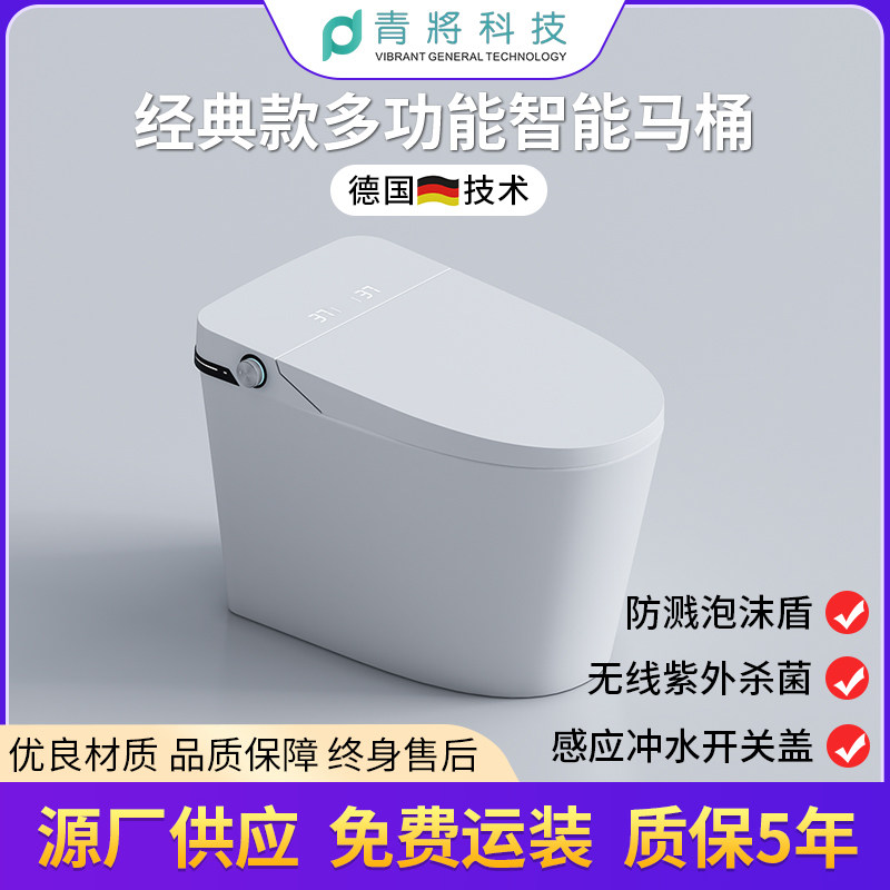 Умный туалет Qingjiang Vibrant General household с автоматической раскладушкой из пенопласта без ограничения давления воды. Изображение 1