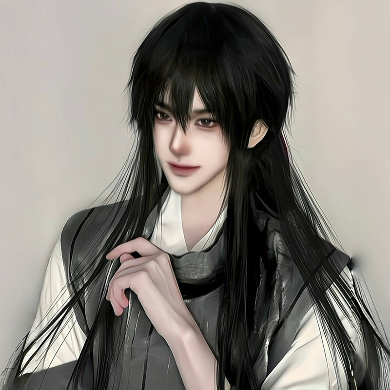 古风假毛男古代书生长刘海白柳cos国风少年长发新中式仿真头皮顶_COSPLAY配件_淘宝游戏网