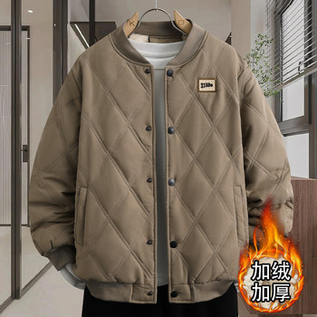 Men's autumn and winter baseball jersey cotton coat with velvet and thickening