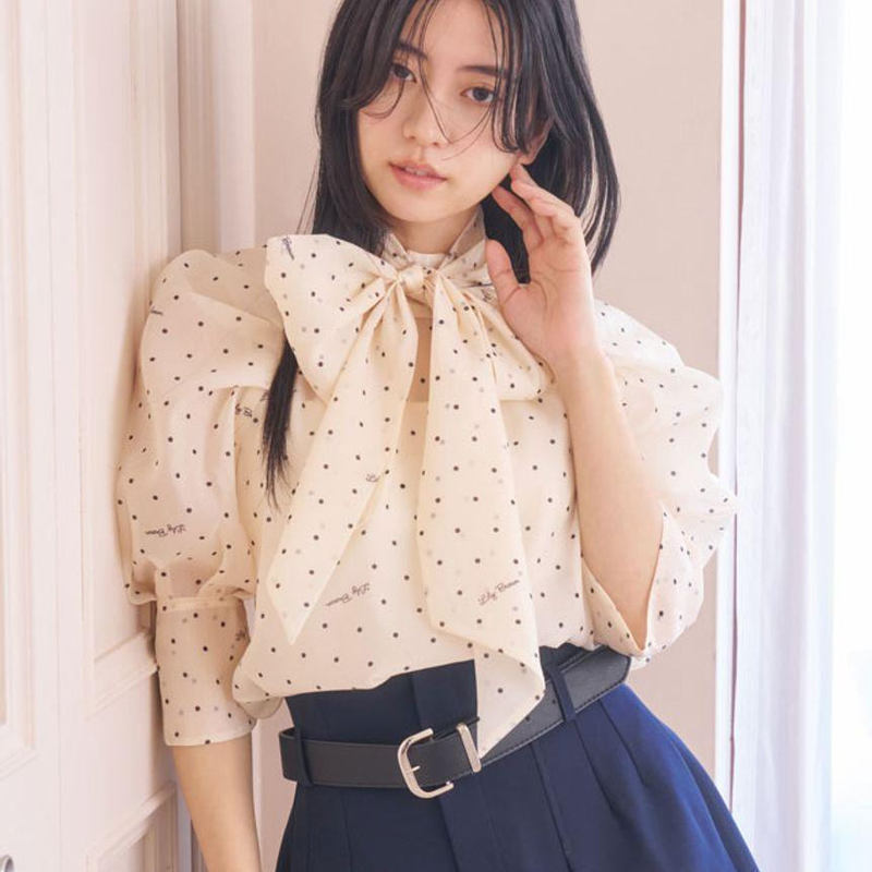 Exclusive! 2025 New Model Pure Yuan lb Hot-Selling Super Fairy-Like Bow-Tie Shirt, Brand Added