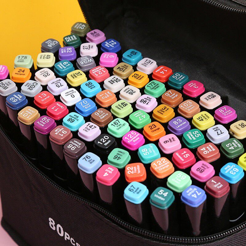 Double-headed marker pen set student animation drawing art 80 color marker pen children's painting pen watercolor pen