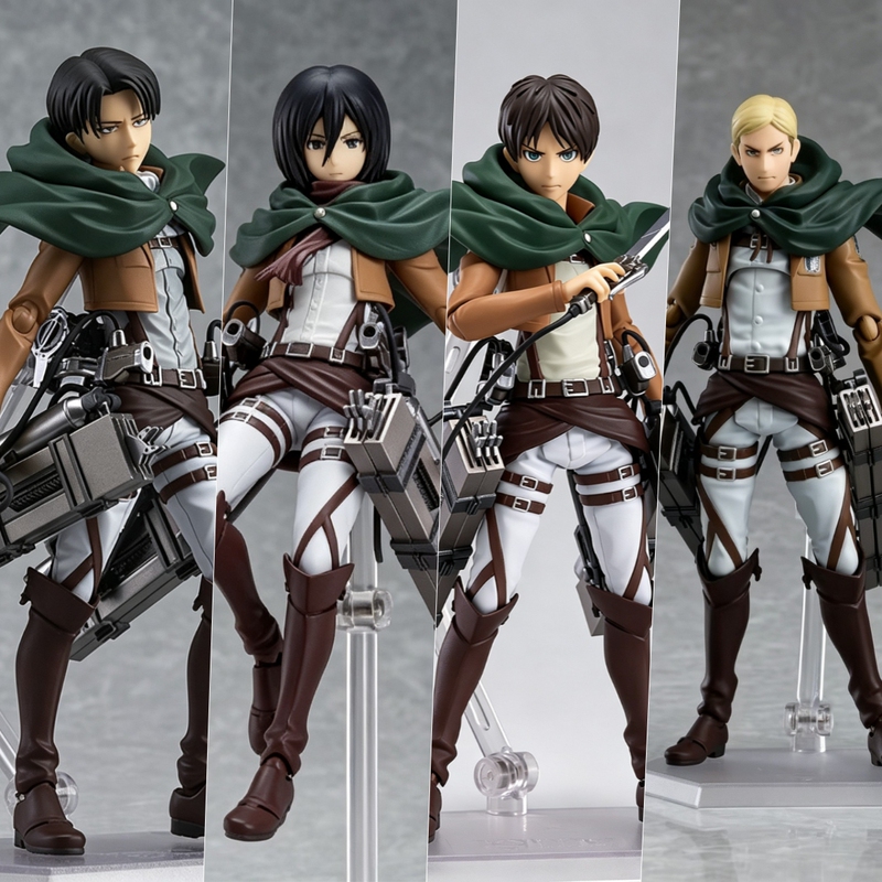 Attack on Titan Figure 213 Levi Soldier Leader 207 Eren 203 Mikasa Boxed Movable Model