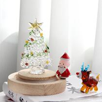 Christmas decorative lights hand-drawn Christmas tree desktop ornaments gifts Zibo glazed crafts glass products