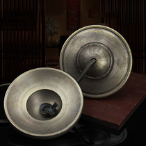 Nepalese copper eight auspicious ringing bell home decoration pure copper leather rope handmade ringing bell copper cymbal utensils
