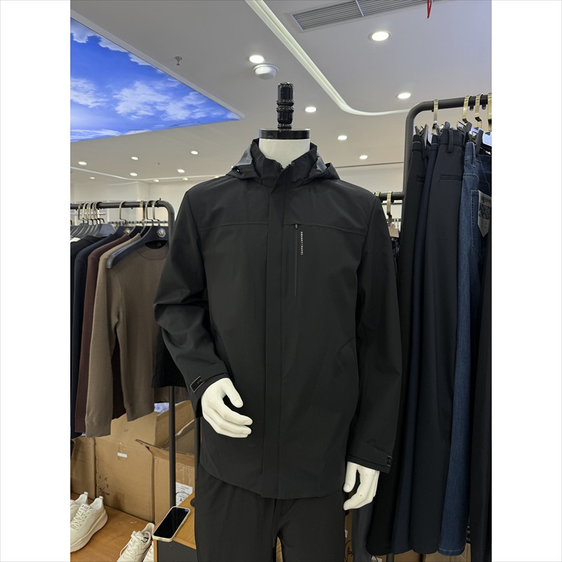Detachable Hat + Quick-Release Zipper, Cut-Off Tags, Men's Spring and Autumn Style Softshell Jacket 3W009A