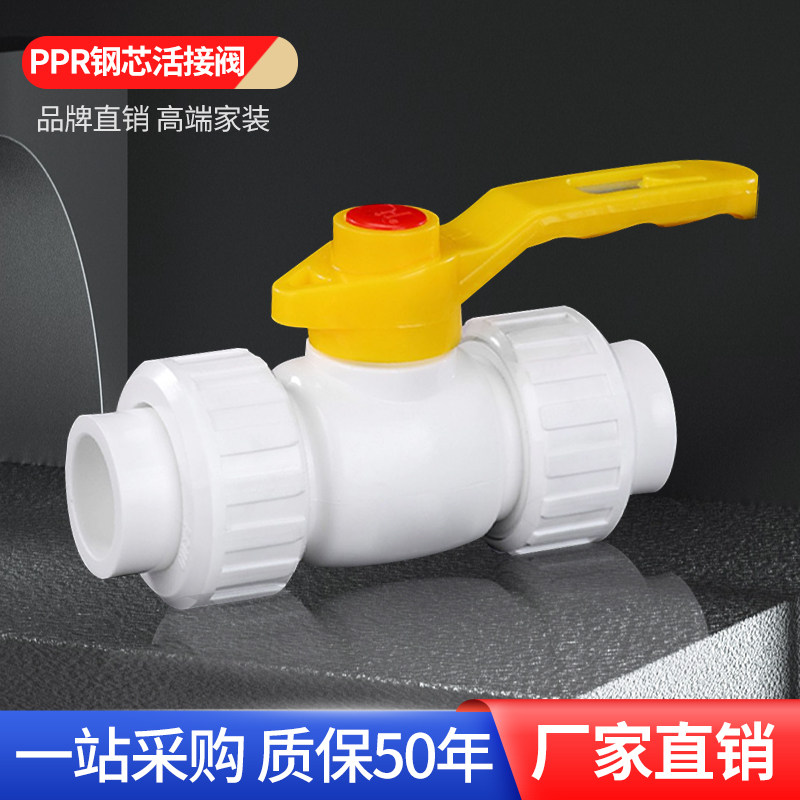 正品 20ppr25阀门32双活接全塑钢芯球阀4分6分水管管件配件开关40