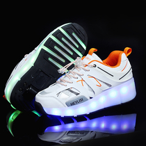 Girls heelys shoes with two wheels invisible and breathable boys can walk and light up one-wheeled heelys shoes with wheels
