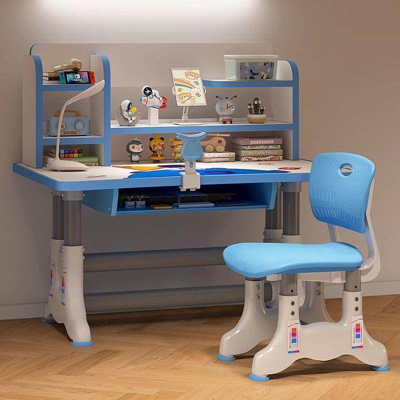 Children's study table new 2025 desk primary school students home homework writing desk and chair combination set can be lifted